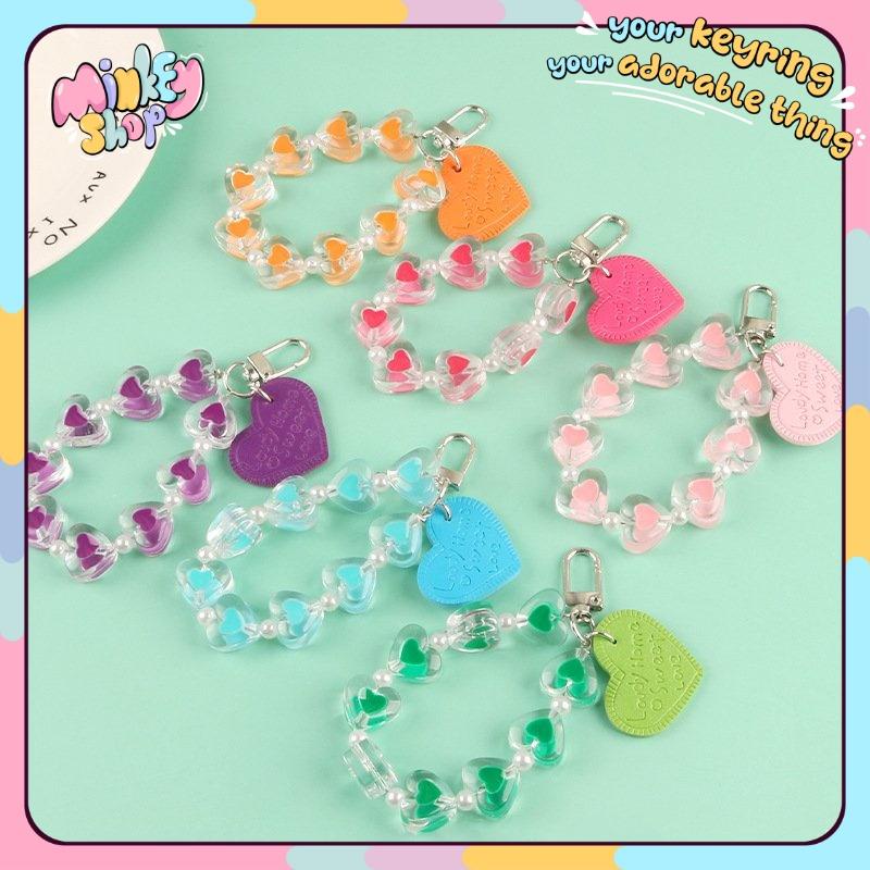 Móc Khoá TRÁI TIM TRONG Nhiều Màu Dễ Thương Quà Tặng Ý Nghĩa Phụ Kiện Tui Xách Balo Oto Đáng Yêu 02MKTT -Minkey