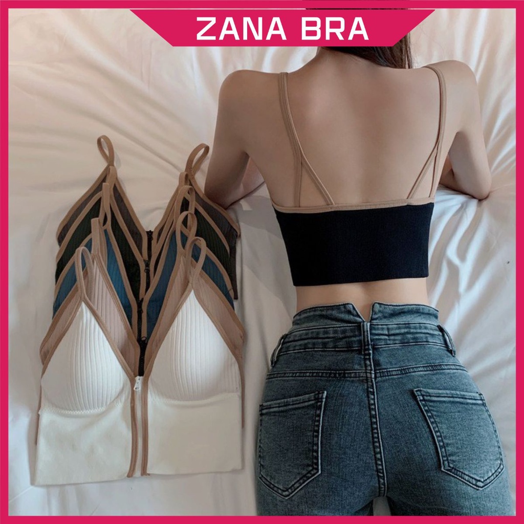 Áo Bra Nữ, Áo Ngực Nữ Khóa Kéo Kèm Mút Mỏng, Bra Tập Gym ZANA BRA 3309