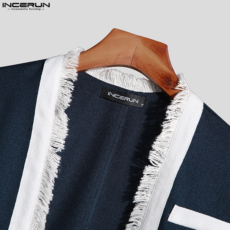 Áo khoác INCERUN tay dài phía trước mở kiểu cổ điển đẹp mắt