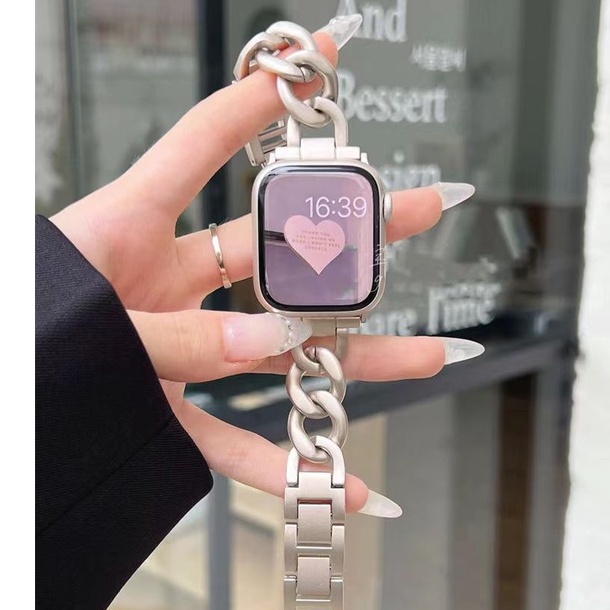 Dây Đeo Đồng Hồ Bằng Denim Và Kim Loại Cho Apple Watch series 8 7 6 SE 5 4 3 2 1 38mm 40mm 42mm 44mm 41mm 45mm