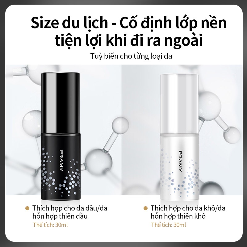 Xịt cố định makeup PRAMY giữ nền lâu trôi cấp nước kiềm dầu. 30ml