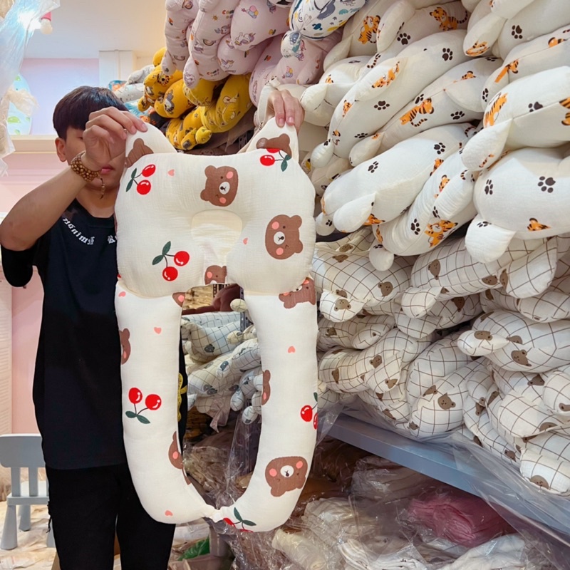 🎁 Gối U tai gấu chống lõm đầu