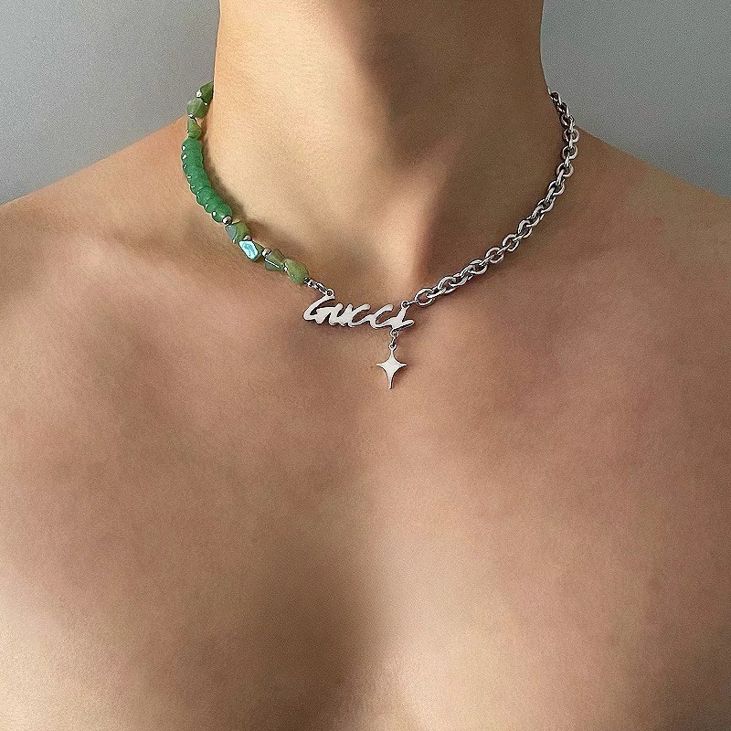 Vòng cổ nam nữ titan màu bạc ngọc LOKI độc đáo cá tính phong cách đường phố - Dây Chuyền chuỗi G Chain