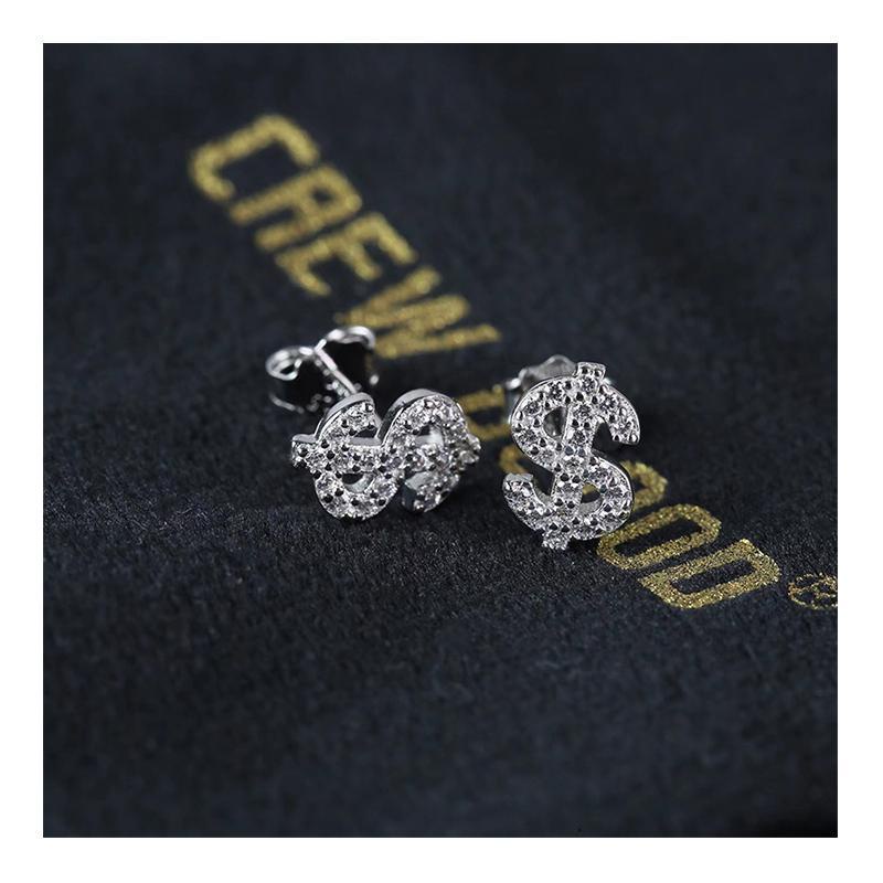 Bông Tai Mạ Bạc S925 Cao Cấp Phong Cách Hip Hop Âu Mỹ Thời Trang Cho Nam Nữ