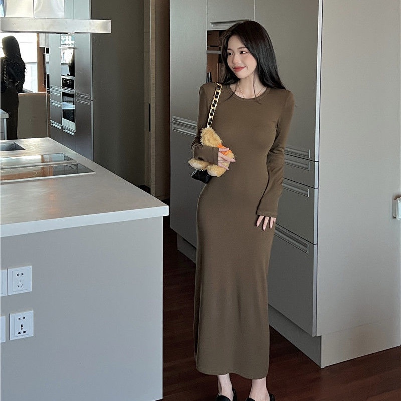 COZOK Đầm Dài Tay Ôm Eo Thời Trang Dành Cho Nữ