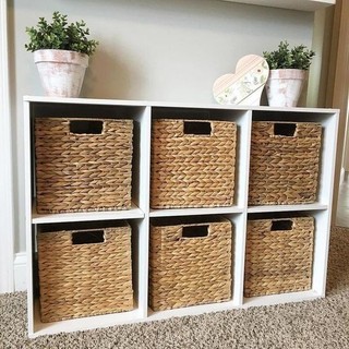 Giỏ đựng đa năng mẫu vuông, giỏ lục bình decor & sắp xếp nhà cửa, hộp đựng kệ tổ ong, đựng tủ quần áo