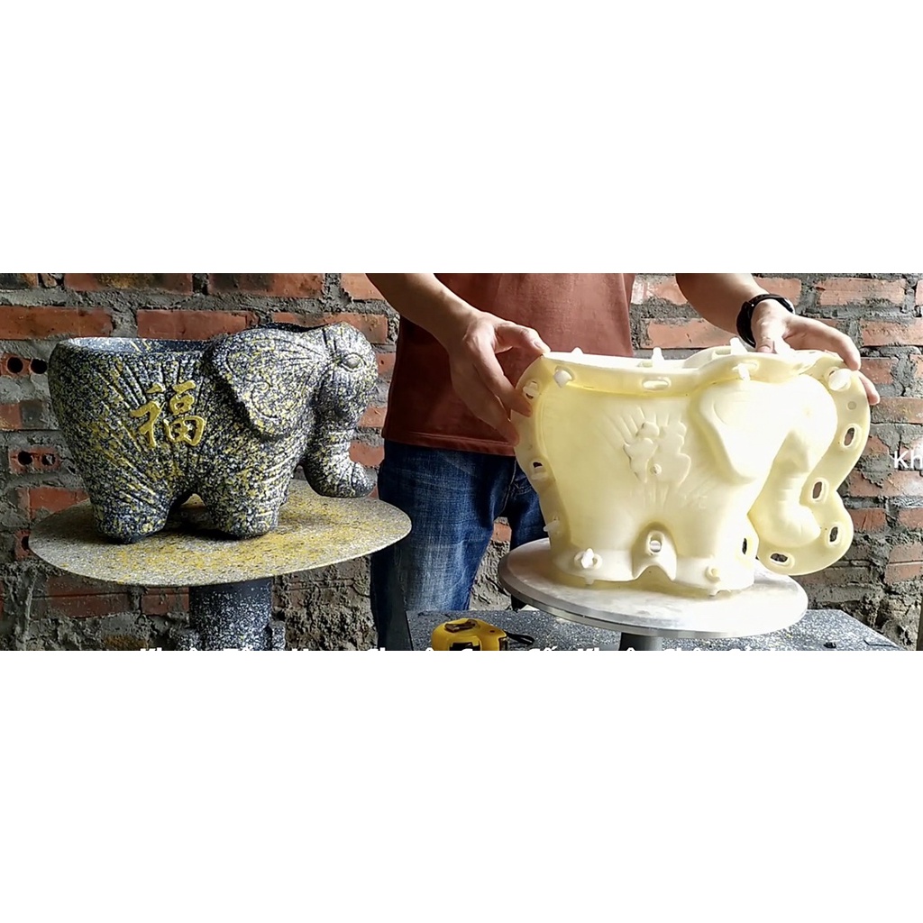 Khuôn đúc chậu con voi : khuôn đúc chậu cảnh nhựa ABS