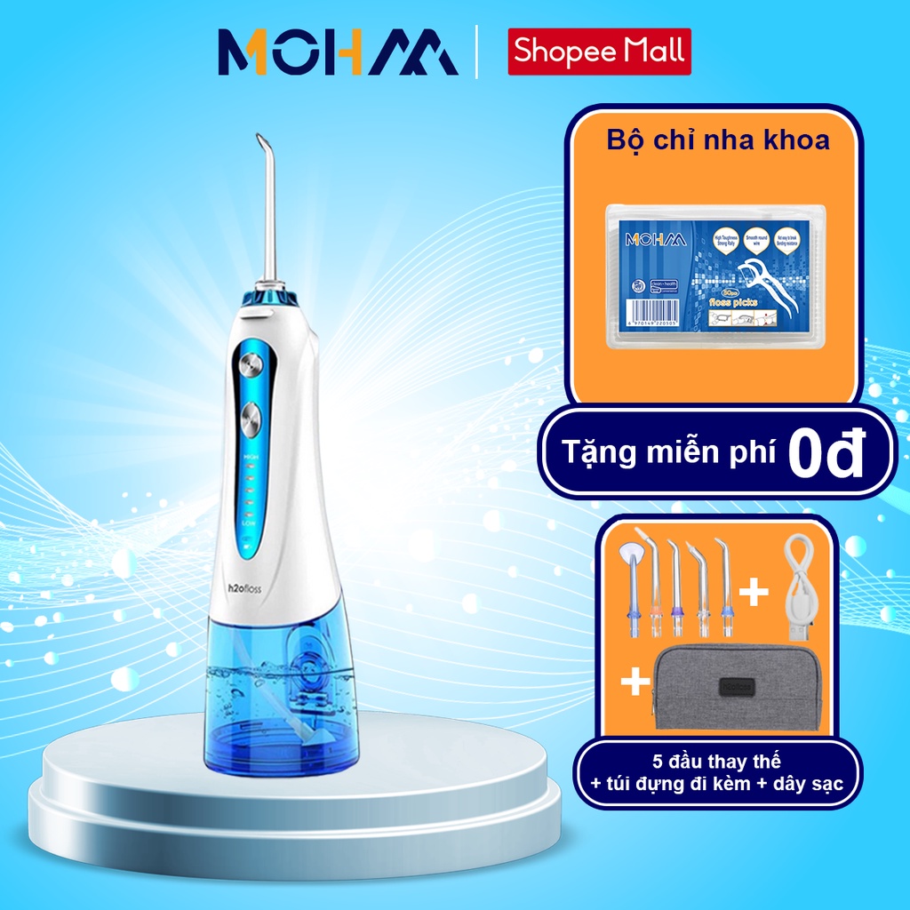 Tăm nước Mohaa H2Ofloss HF9P tiêu chuẩn Châu Âu, vệ sinh răng miệng sạch hiệu quả