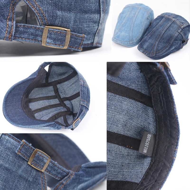 Mũ beret denim Thời Trang Mùa Thu Cho Nam Và Nữ