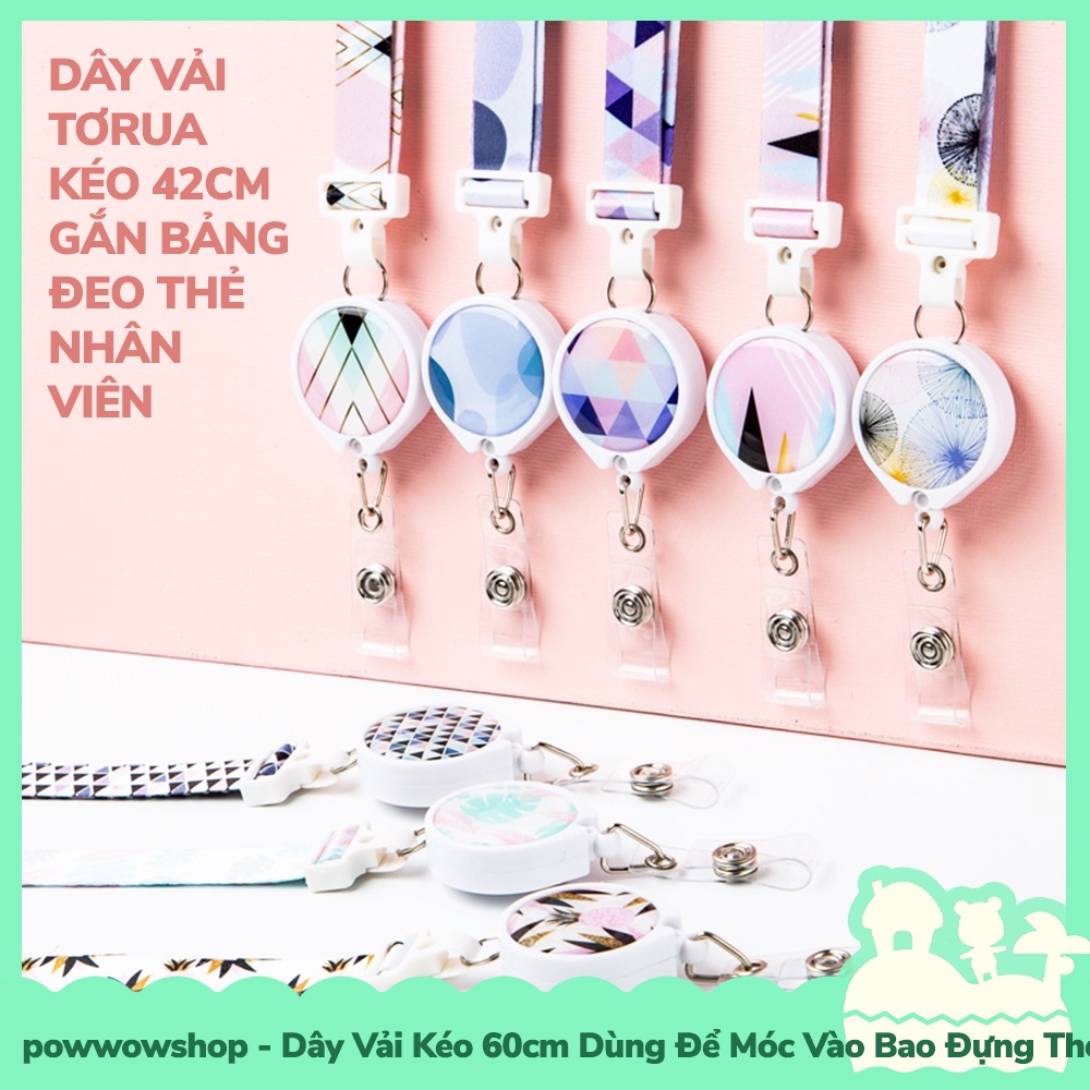 [Sẵn VN - Hỏa Tốc] Dây Đeo Vải Tơrua Kéo 42cm Dùng Móc Vào Bao Đựng Thẻ Nhân Viên Phong Cách Isometric Hình Học Đơn Giản