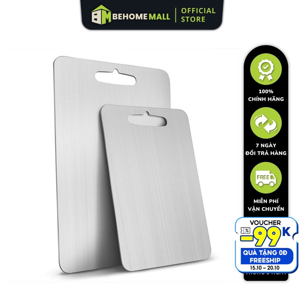 Thớt inox 304 BEHOME MALL thớt kháng khuẩn cao cấp chống ẩm mốc độc hại, dễ dàng vệ sinh 0009