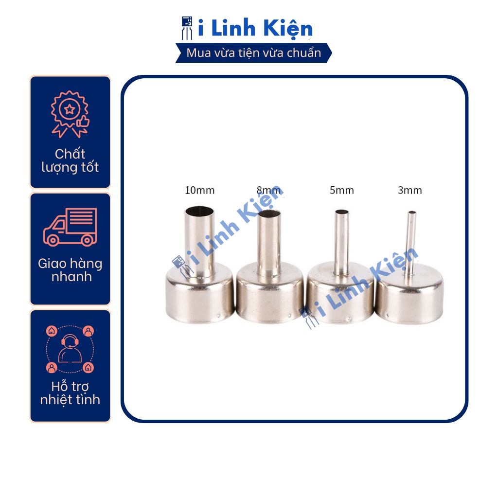 Đầu khò nhiệt 858 858D kích thước 3mm 5mm 8mm 10mm 12mm chất lượng tốt