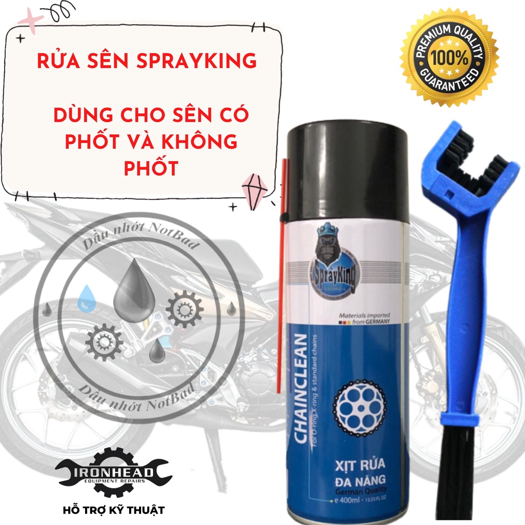 chai xịt rửa sên nhông xích đĩa sprayking. rửa sên spayking