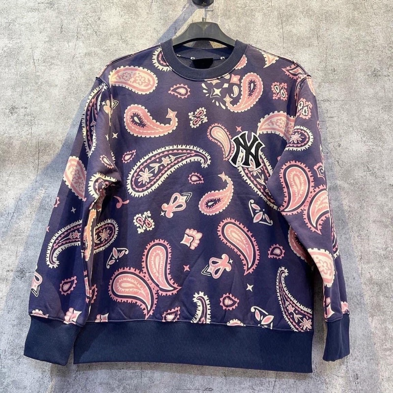 Áo Sweater MLB Hoạ tiết Paisley 2022 Full tag Mác cho Nam và Nữ