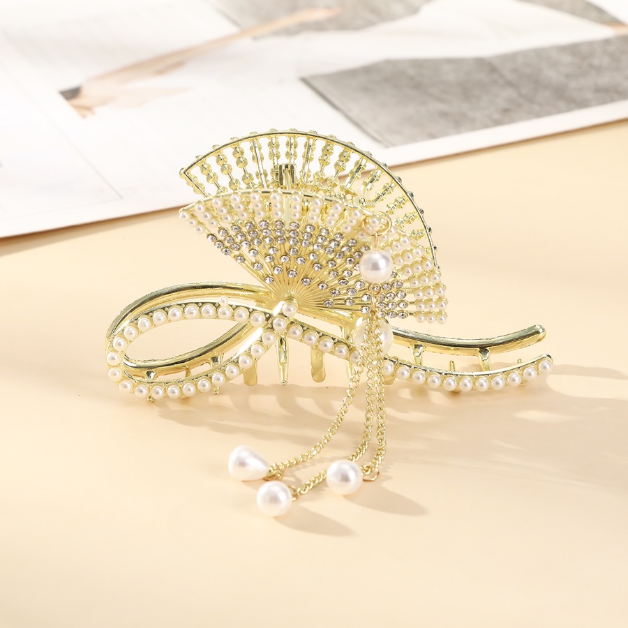 Kẹp Tóc Kim Loại Đính Đá Và Ngọc Trai Nhân Tạo Thời Trang