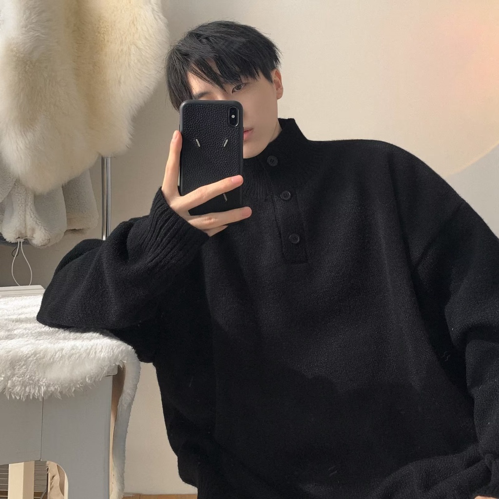 Áo Len Tay Dài Cổ Đứng Thời Trang Cho Nam