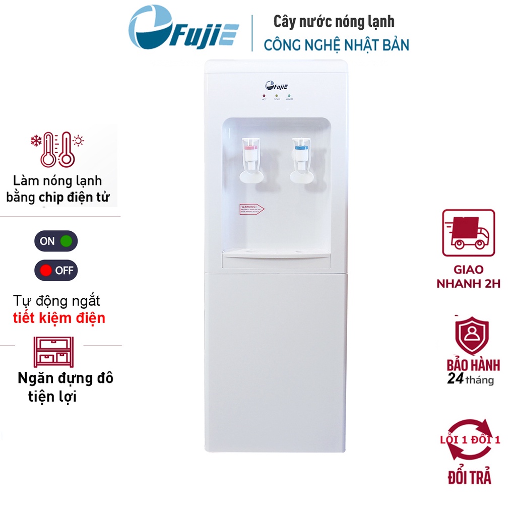 Cây nước nóng lạnh FujiE WD1105E nhập khẩu, 2 vòi tự ngắt an toàn tiết kiệm điện.bảo hành 2 năm chính hãng