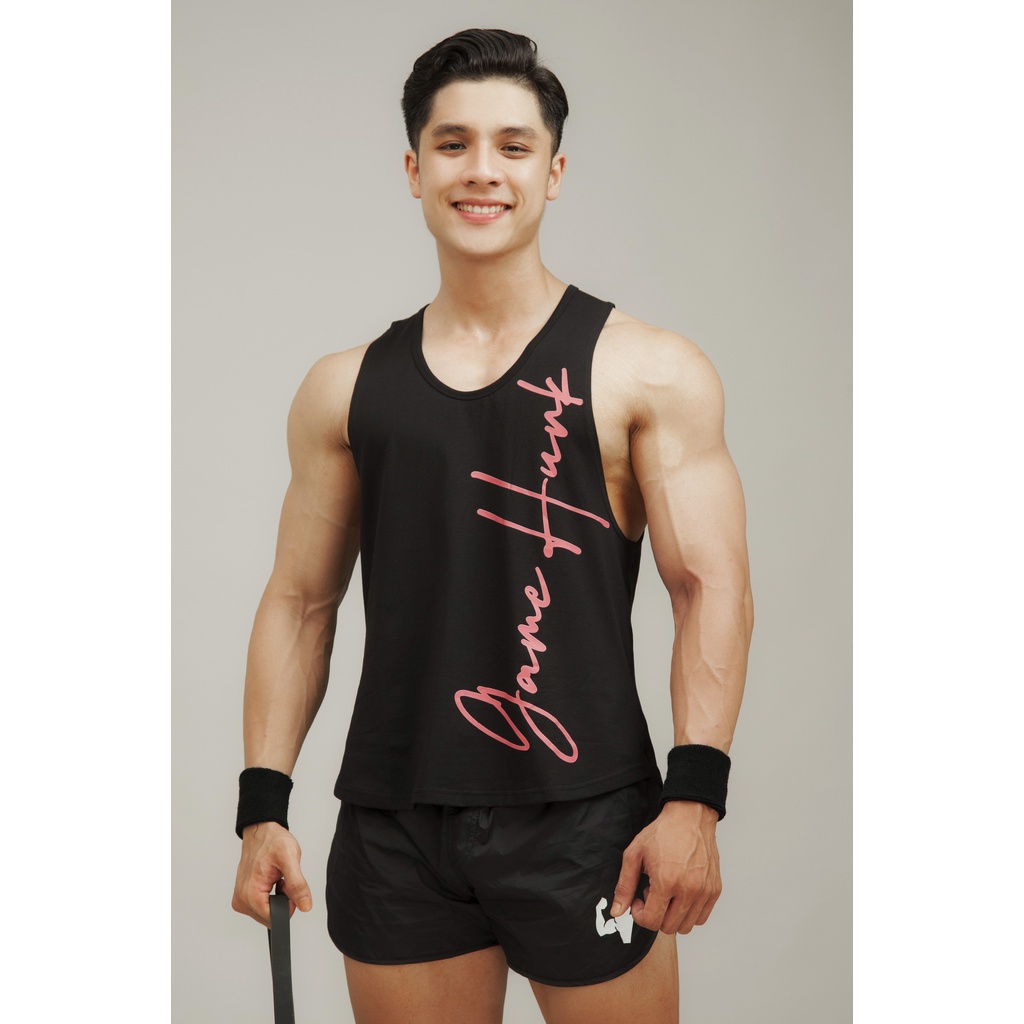 Áo thun tank top ôm dáng thể thao màu đen - GHFVB - GAMEHUNK SPORTSWEAR