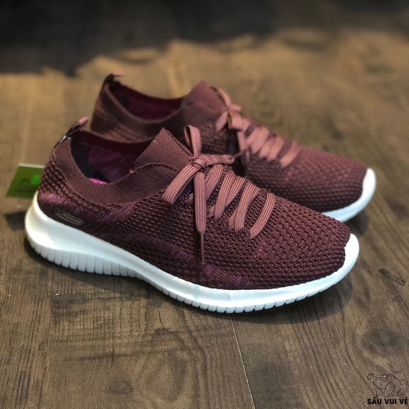 Giày chạy bộ Skechers nữ giả dây siêu nhẹ êm