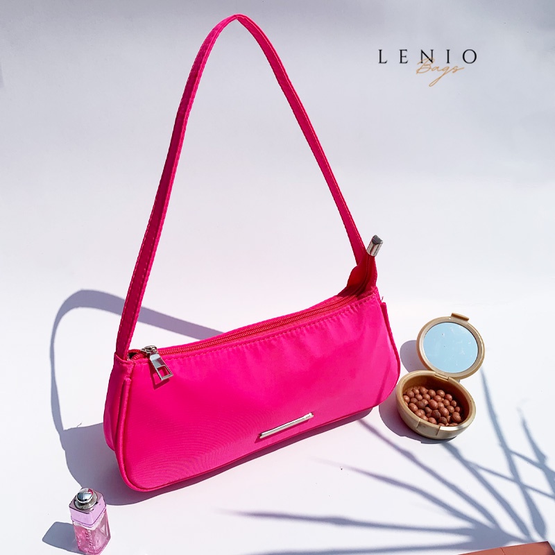 Túi kẹp nách vải dù xanh, hồng neon LENIO KN8