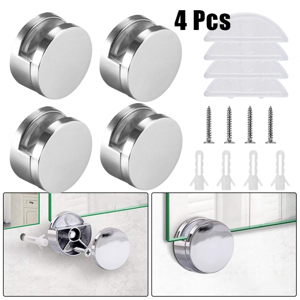 Bộ 4 Giá Đỡ Gương Kẹp Hình Tròn Không Cần Khoan