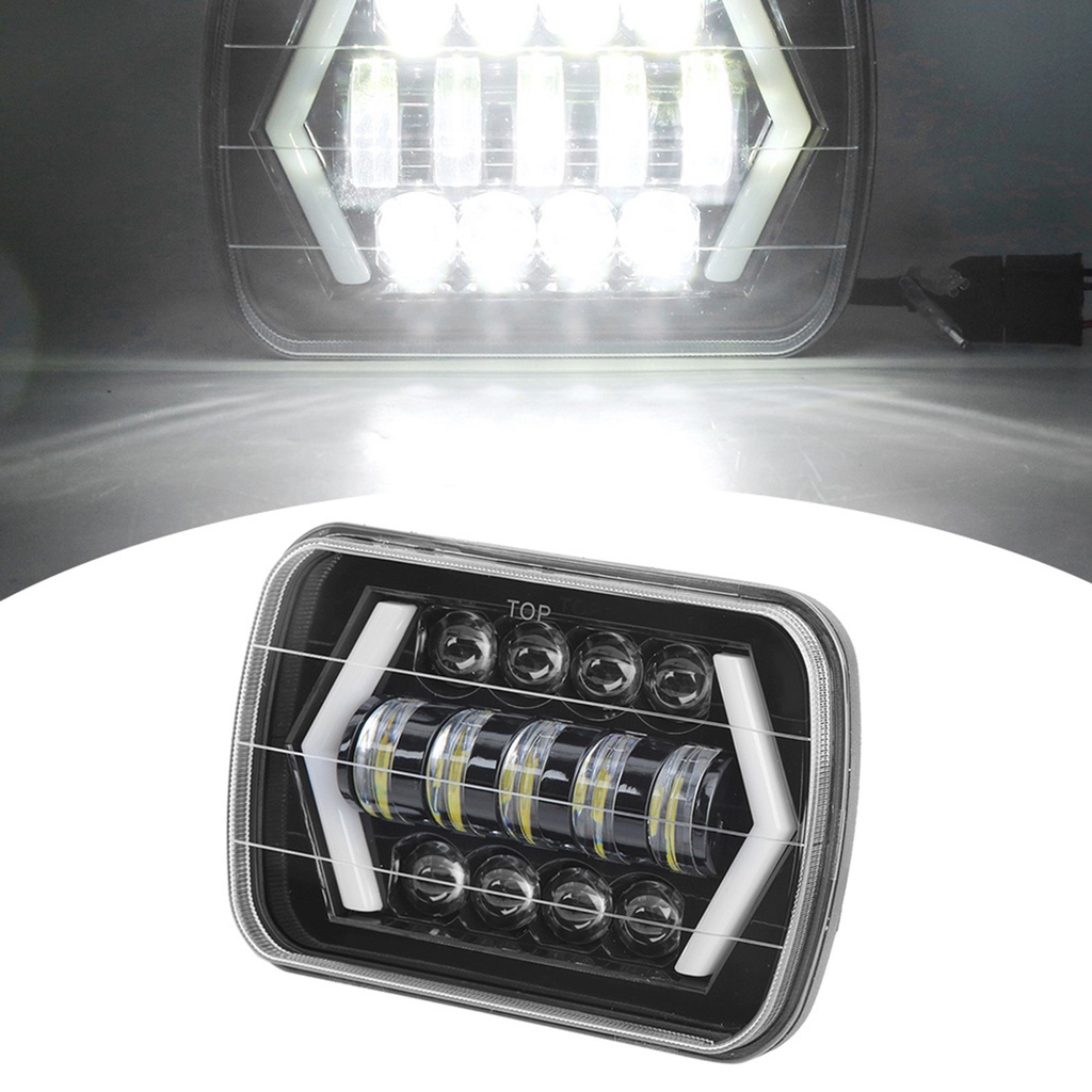 Có thể bán buôn Đèn pha xe hơi LED 300W 7in trước hình vuông Phù hợp với Jeep Wrangler Vermont055 Hàng giao ngay