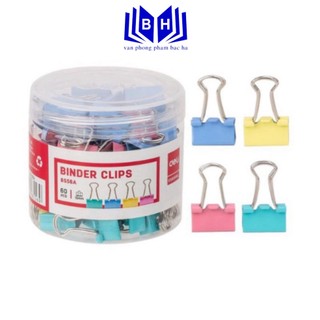 Hộp kẹp sắt màu/ kẹp bướm màu deli 15mm mã e8556a - 8556