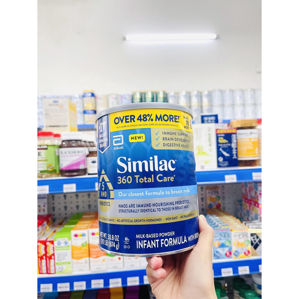 Sữa bột Similac 360 Total Care Mỹ cho bé từ 0-12m hộp 874kg