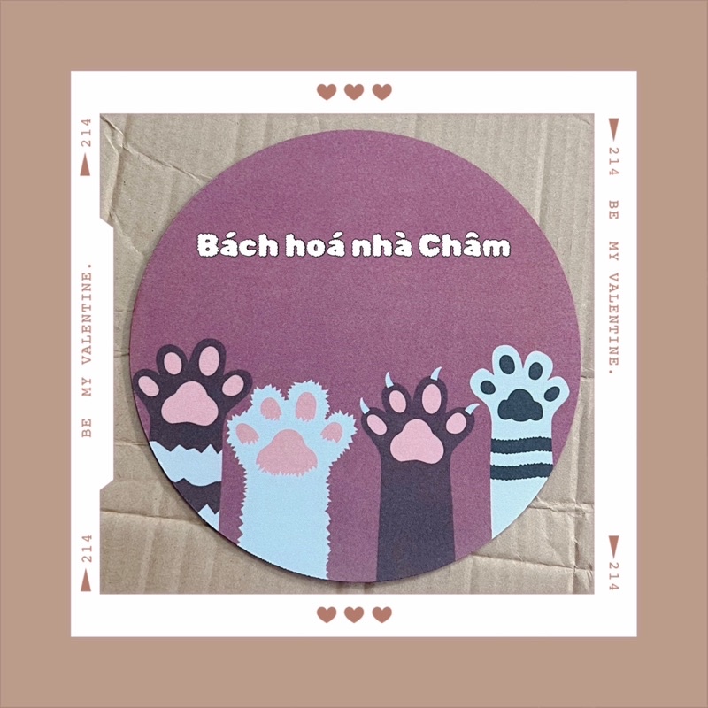 Tấm lót chuột tròn nhiều hoạ tiết xinh xắn 20 cm