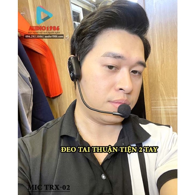 Mic không dây TRX-02 2.4G wireless quàng tai cho Loa Âm Ly, Máy Trợ giảng, loa kéo