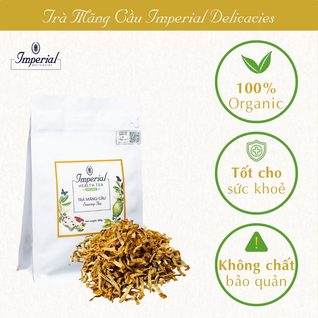 Quà tặng sức khoẻ trà mãng cầu Imperial Delicacies gói zip tiện dụng 100g