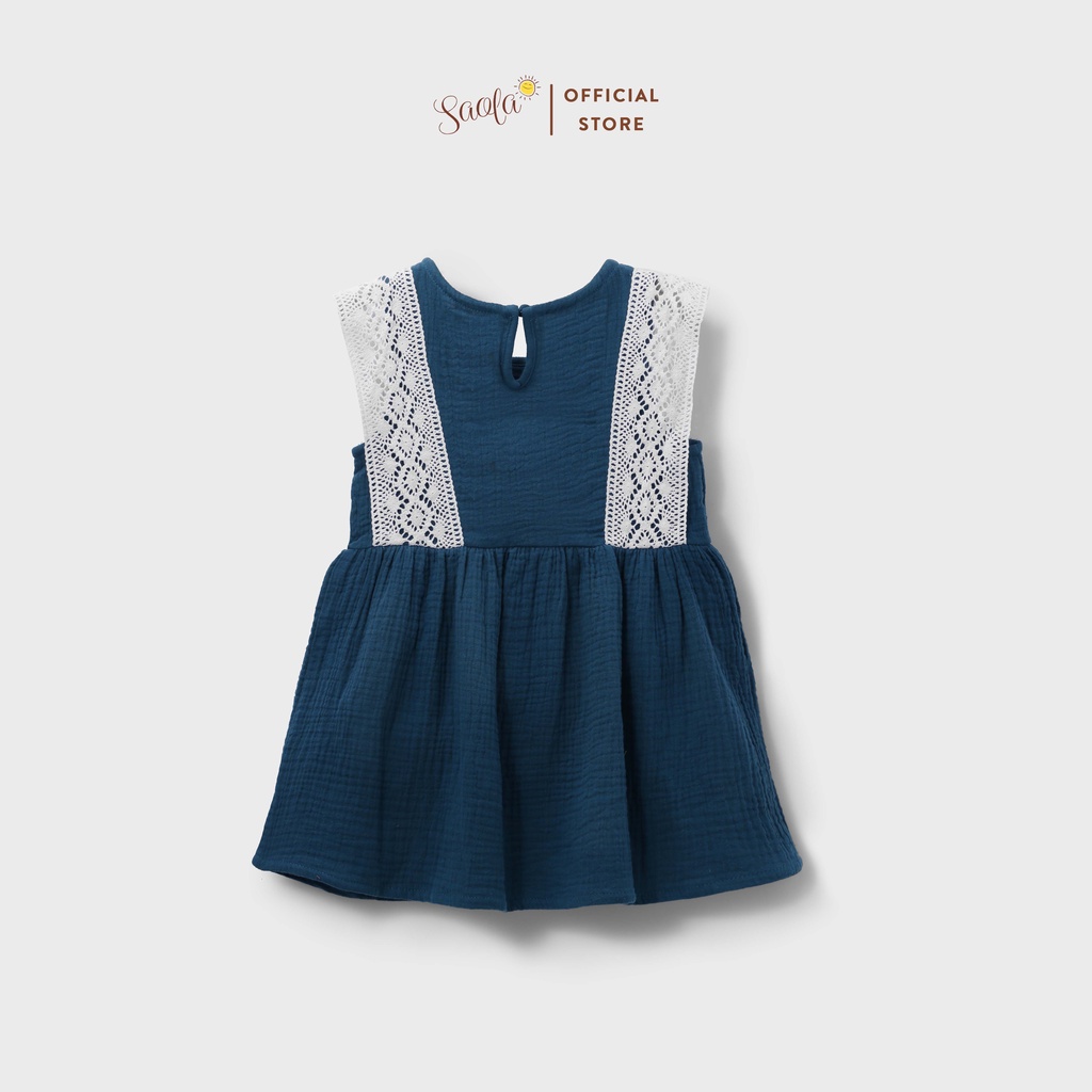 Đầm Bé Gái /Váy Bé Gái Phố Nơ và Ren Xinh Xắn - JONNA DRESS - DRM012 - SAOLA KIDS CLOTHING - Hồng Gạch