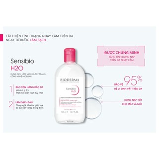 Nước Tẩy Trang Dành Cho Da Nhạy Cảm Bioderma Sensibio H20 500ml
