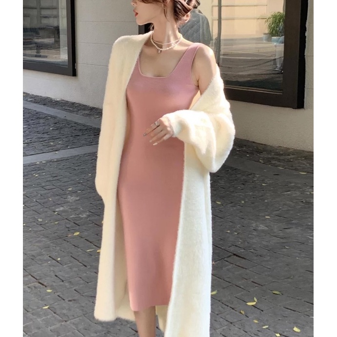 Cardigan len lông dáng dài