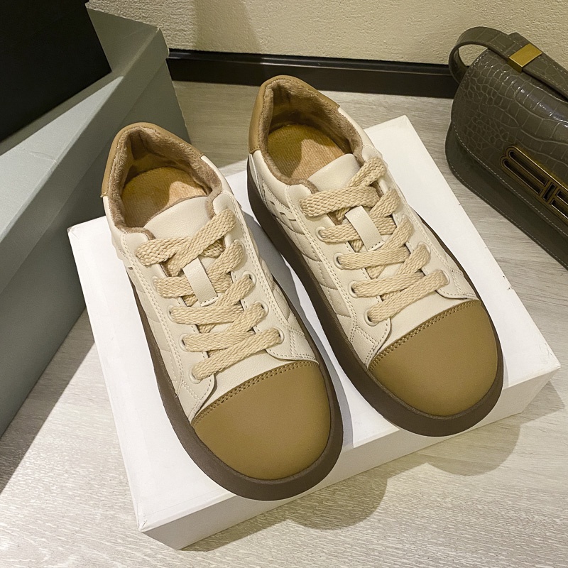 Ielgy Giày Cổ Thấp Họa Tiết Kẻ Ô Màu Sắc Giản Dị Dành Cho Bạn Nữ