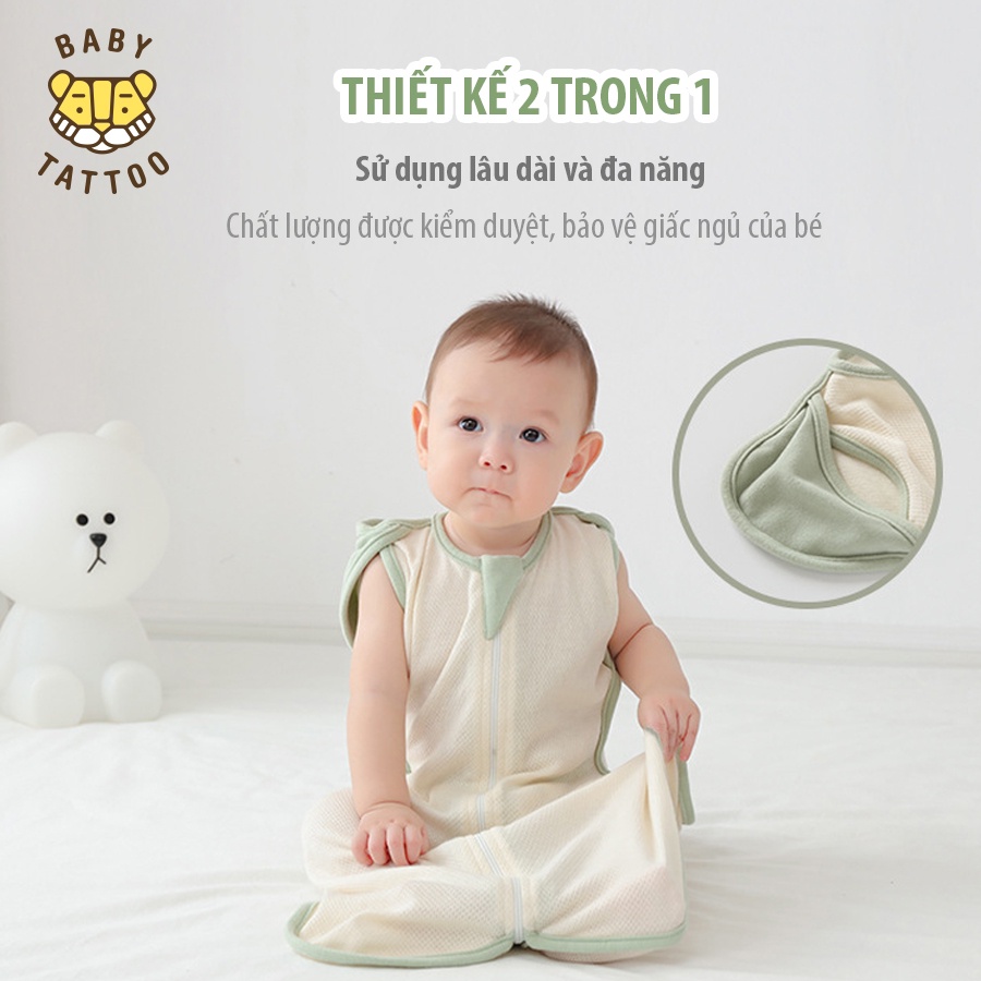 BABY TATTOO Túi Ngủ, Ủ Kén Vải Cotton Hữu Cơ Dạng Quấn Cho Bé Sơ Sinh Từ 3-9 Tháng TuổI