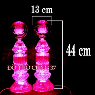 [ Cao 41 cm ,44 cm ] CẶP ĐÈN THỜ LED  PHA LÊ  [ TỰ ĐỘNG CHUYỂN MÀU ]