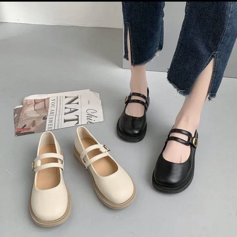 Giày búp bê Lolita nữ đế 3cm thời trang FAROSA - K16 quai kép ngang mũi tròn cực phong cách