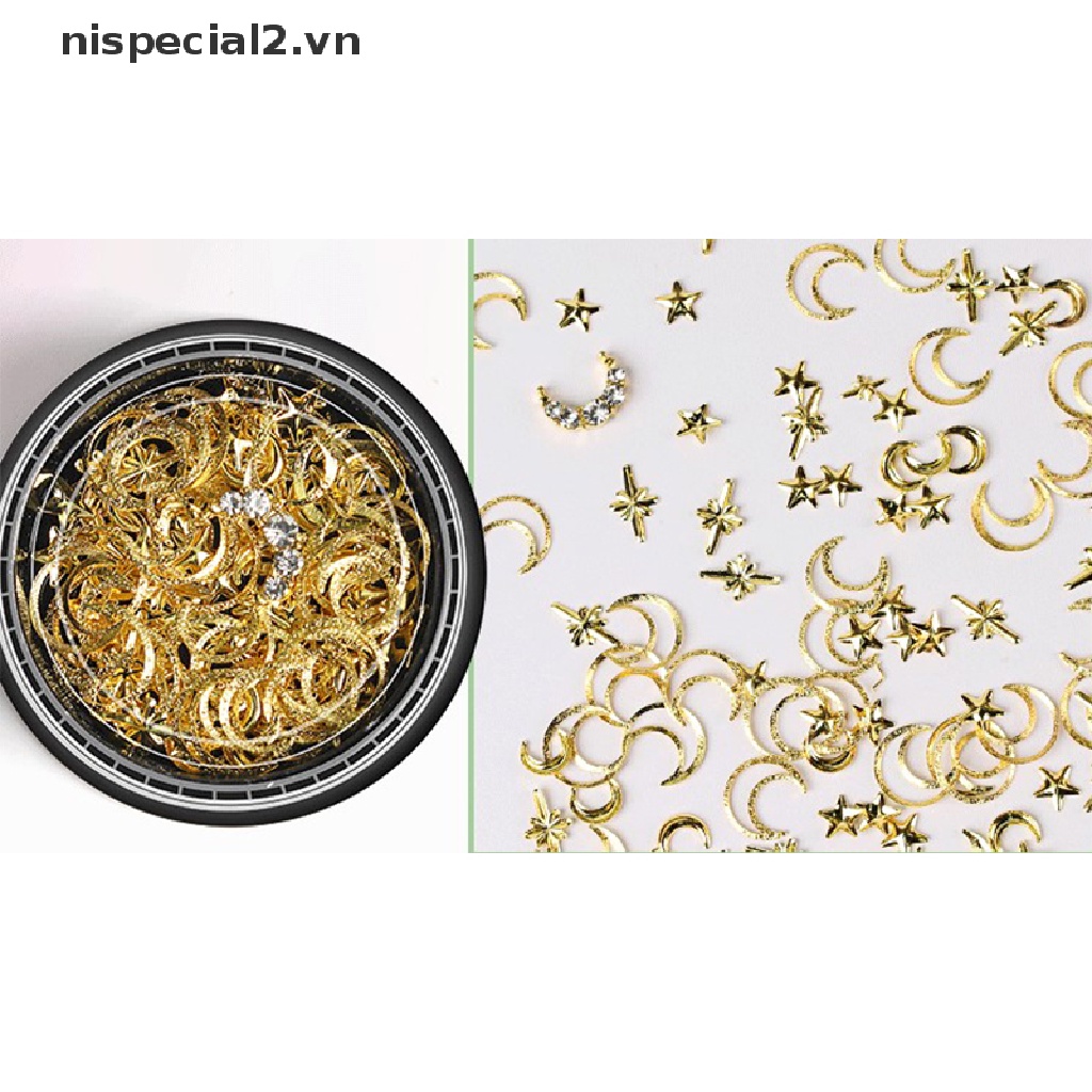 [nispecial2] Hạt Kim Sa Hình Ngôi Sao Mặt Trăng Trang Trí Móng Tay Nghệ Thuật [VN]