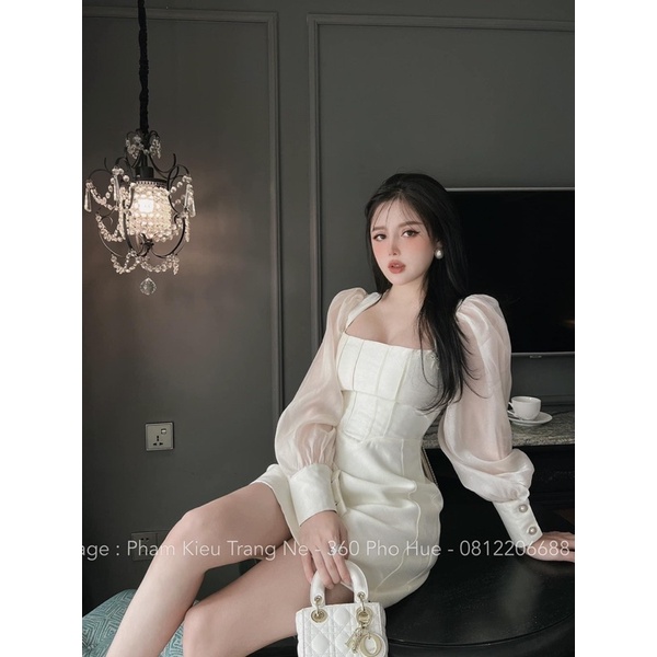 Váy tafta phối tay tơ