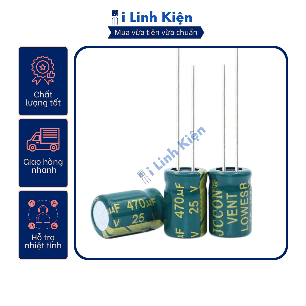 Tụ hóa 470UF 25V chất lượng tốt.