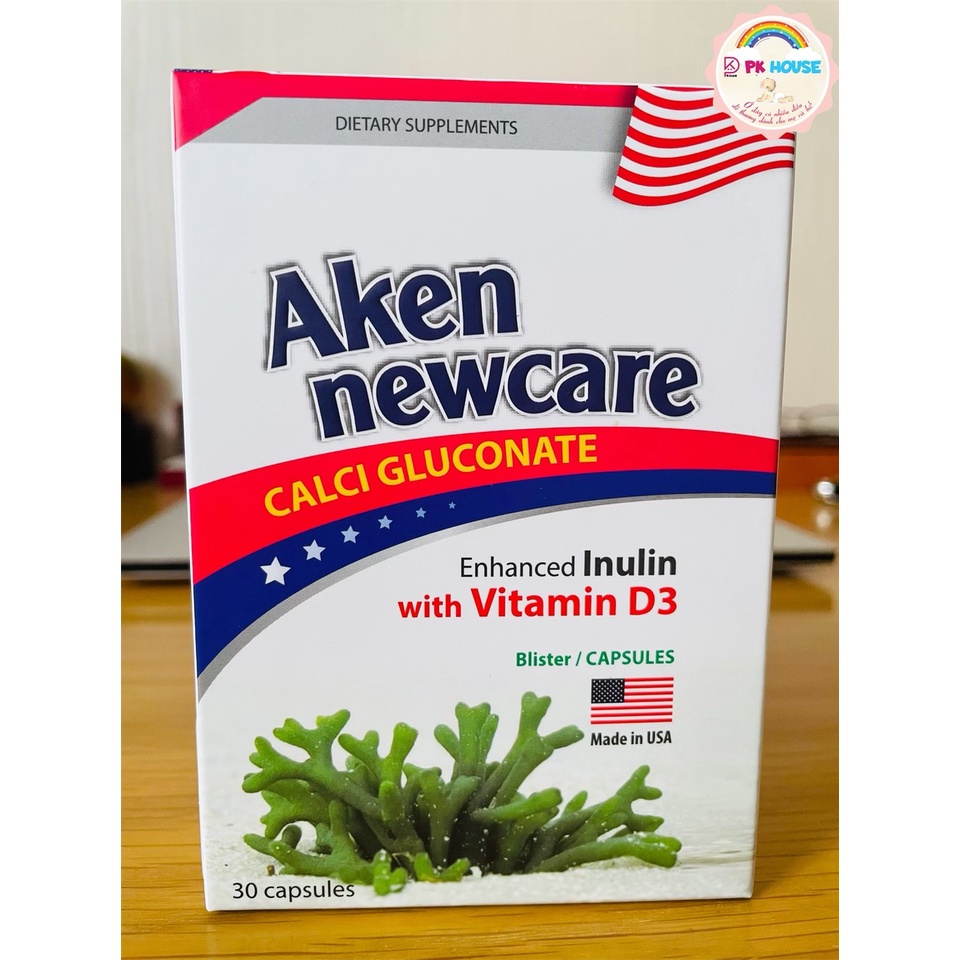 CANXI HỮU CƠ AKEN NEWCARE900mg-H/30V-VIÊN UỐNG BỔ SUNG CANXI TỪ TẢO BIÊN-Bổ sung canxi cho bà bầu,người thiếu hụt canxi,