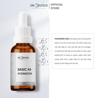 Tinh Chất HA Basic Hydration Drceutics Cho Da Dầu Mụn - Serum HA Cấp Nước Căng Bóng Da Drceutics (30ml)
