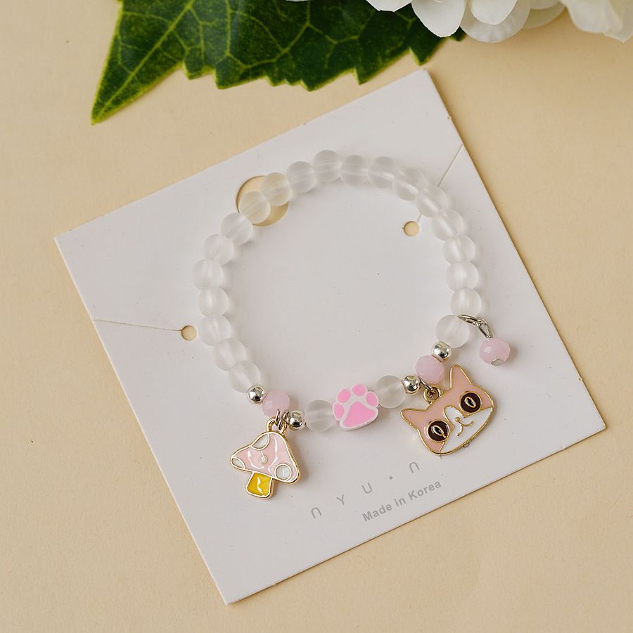 Vòng Đeo Tay Xỏ Hạt Pha Lê Hình Mèo Dễ Thương Phong Cách Hàn Quốc 2022