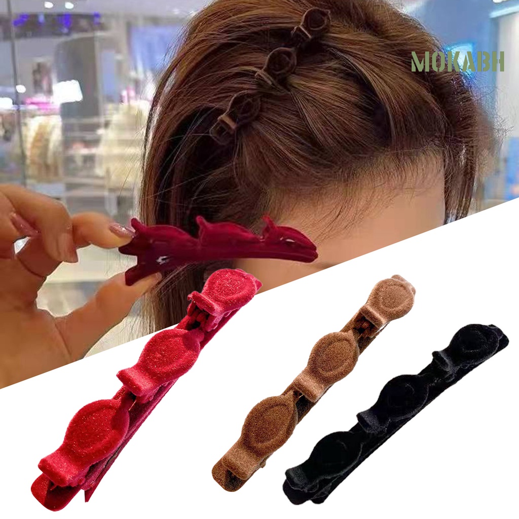 Kẹp Tóc Hai Lớp Bằng Vải Nhung Phong Cách Hàn Quốc Thanh Lịch