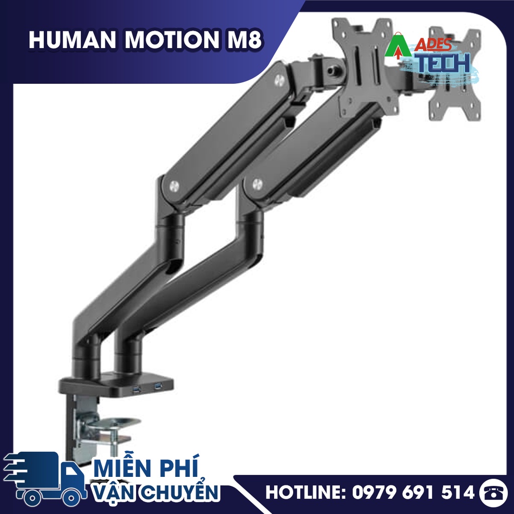 Giá treo / ARM màn hình Human Motion M8  - bảo hành chính hãng - Khớp xoay linh hoạt