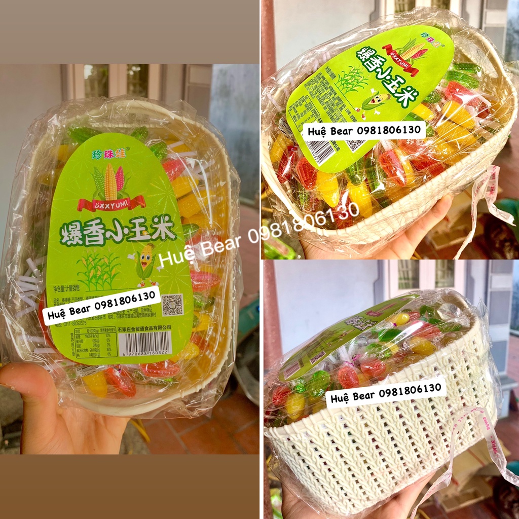 Rổ kẹo mút bắp nhiều màu(~180que)