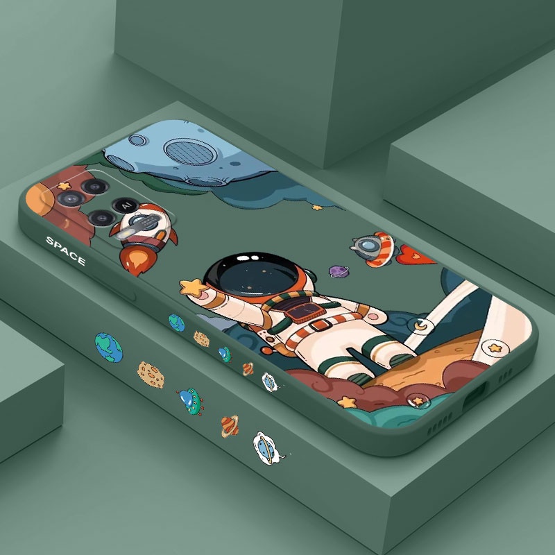Ốp Điện Thoại Mềm Hình Phi Hành Gia Cho OPPO A54 A74 A33 A53 2020 A52 A72 A92 4G 5G