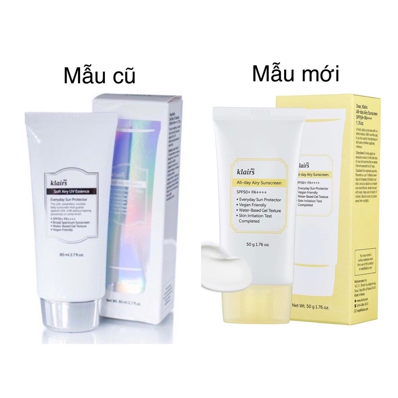Kem chống nắng Dear Klairs All-day Airy Sunscreen SPF50+ PA++++ 50g