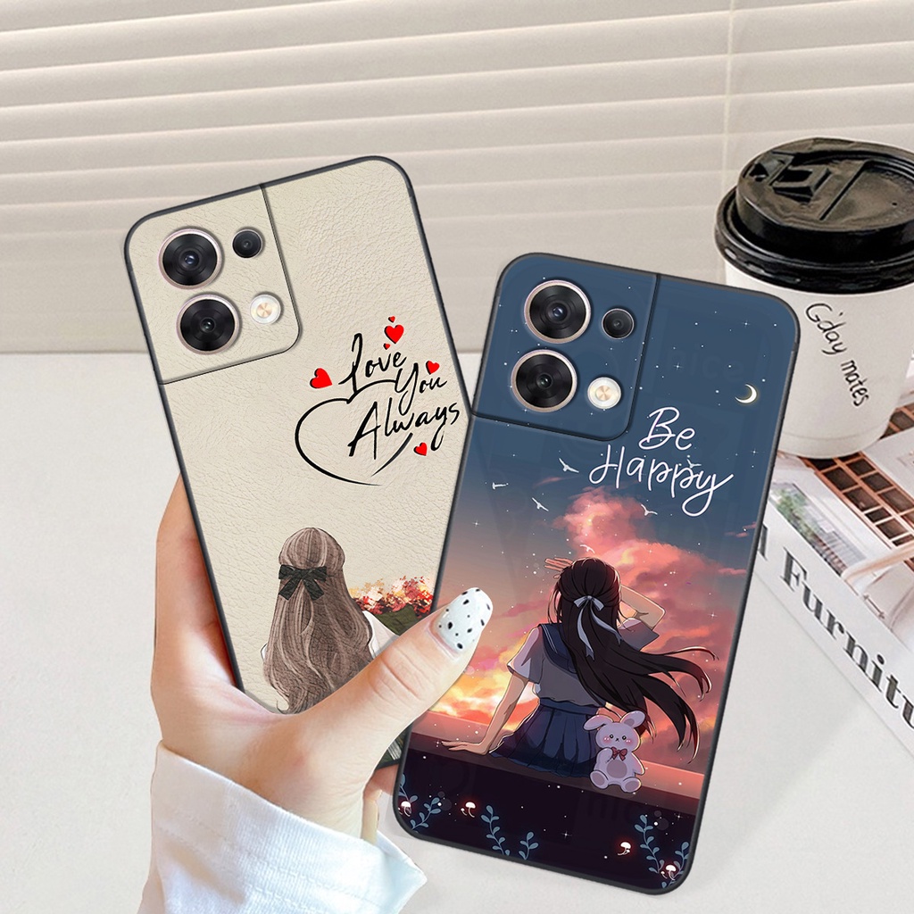 Ốp Oppo RENO 8 5G / RENO 8Z 5G / RENO 8 4G in hình cô gái be happy trẻ trung cá tính đầy năng động